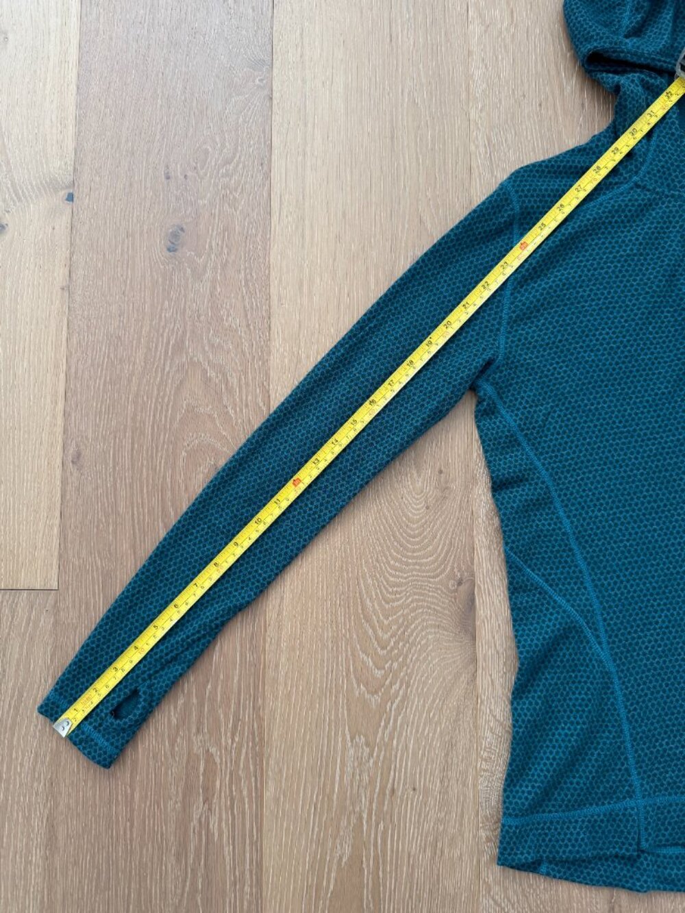 Smartwool Shirt Women Medium Merino Wool Hoodie 1/2 Zip Teal Blue Base Layer - Picture 8 of 13